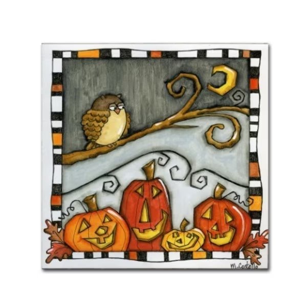 Maureen Lisa Costello 'Happy Hauntings' Canvas Art, 18x18, Trademark Fine Art, Mfr#: ALI12348-C1818GG